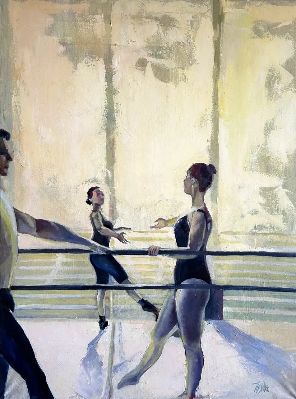 Dancers — Sofia Priadko, oil on canvas, 60 × 80 cm