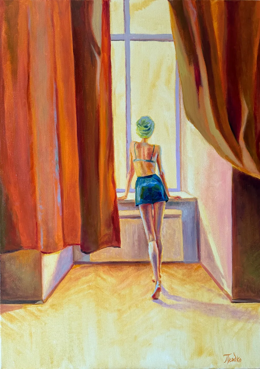 Good Morning — Sofia Priadko, oil on canvas, 50 × 70 cm