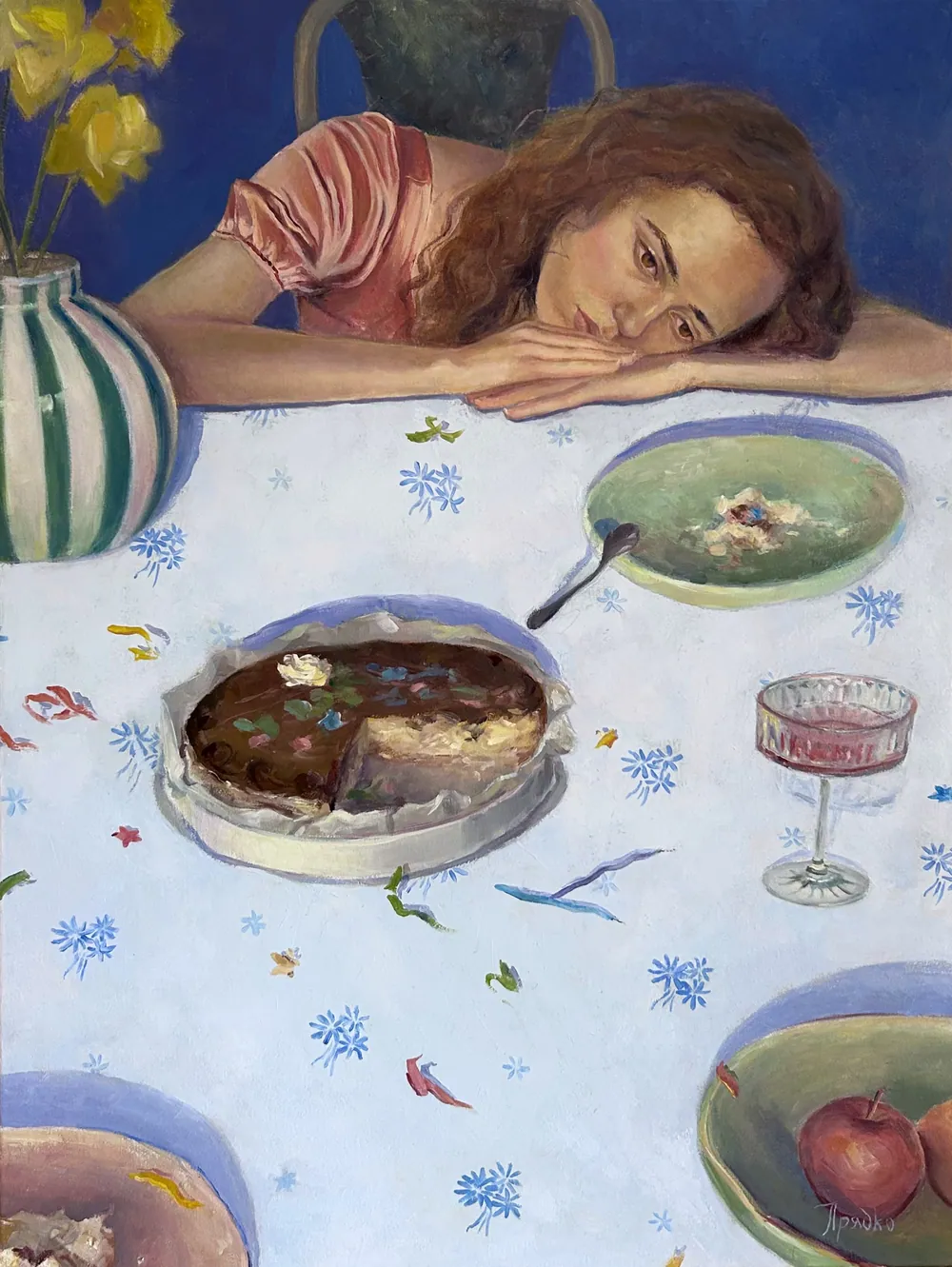 Right After — Sofia Priadko, oil on canvas, 60 × 80 cm