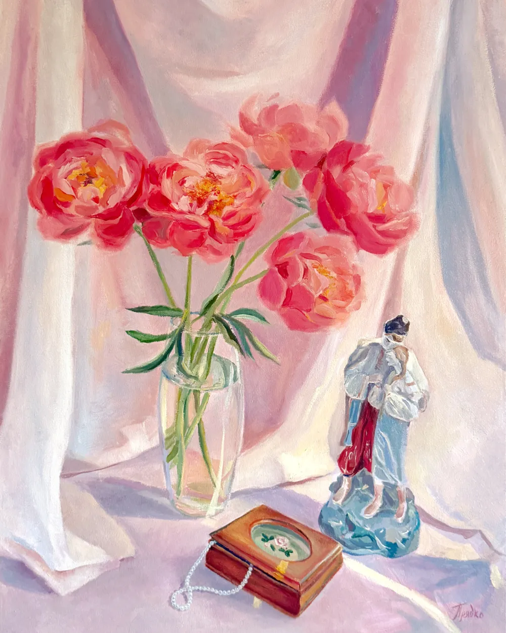 In Bloom — Sofia Priadko, oil on canvas, 50 × 65 cm